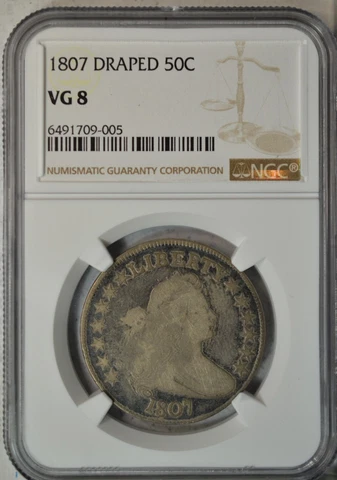 1807 Draped Bust half dollar, NGC VG8..........Type Coin Company Cover