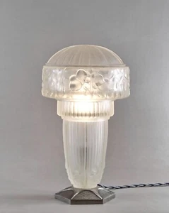 GEORGES LELEU : FRENCH 1930 ART DECO TABLE LAMP   .. Hanots 1925 muller daum era - Picture 1 of 19