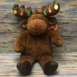 Peluche Build A Bear 15" Moose Hal luces de Navidad astas ligeras - Imagen 1 de 15