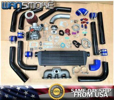 92-01 Honda Prelude H22A1 H22A4 H22A5 T3T4 .63 Turbo Kit Manifold Intercooler - Image 1 of 4