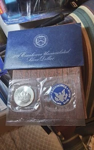 1972-S Mint Uncirculated Silver Eisenhower Dollar in Blue Envelope. DDO and DDR - Picture 1 of 11