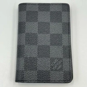 LOUIS VUITTON Card Case Organizer De Poch N63143 Damier Grafitto Canvas mens - Picture 1 of 9