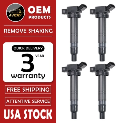 OEM 4 Ignition Coils for 2005-2020 Toyota Tacoma 2.7L Solara Scion xB 2.4L UF495 Foto 1 de 4