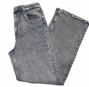 H&M Girls Rhinestoned Light Wash Wide Leg Jeans - Picture 1 of 6