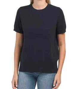 $260 NWT Theory Tolleree Short Sleeve CrewNeck Cashmere Inkwell Sweater sz S M L - Picture 1 of 14