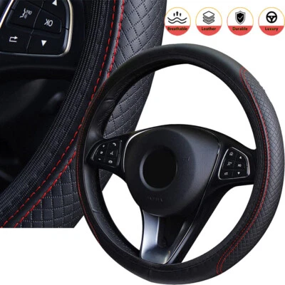 For Toyota Car Steering Wheel Cover Leather Breathable Anti-slip Car Accessories - Image 1 of 4