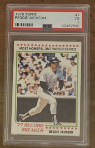 1978 TOPPS #7 REGGIE JACKSON PSA 3 🔥 HOF Most Homers One World Series