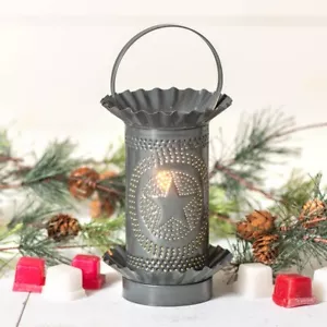 Primitive Country Farmhouse Primitive Barn Star Punched Tin Wax Tart Warmer - Picture 1 of 2