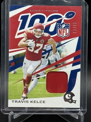 2019 Panini Chronicles #47 NFL 100 Travis kelce Blue /99 Patch PLAYER WORN - Image 1 of 2