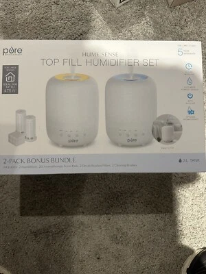2 Pack w 20 Pads2 filters2Brushes Pure Enrichment Hume Sense Top Fill Humidifier - Image 1 of 3