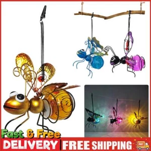 Solar Iron Insect Statue with LED Fairy Light with Bouncy Springs Garden Decor - Picture 1 of 21