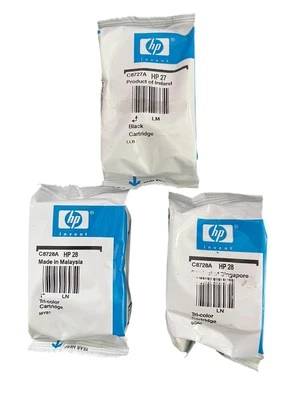 SET 3 | Originale HP 27 Nero + HP 28 Colore | HP C8727AE + HP C8728AE | DJ 3325 - Immagine 1 di 3