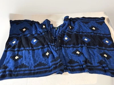 Lauren Ralph Lauren Cárdigan Suéter Tapiz Manta Suroeste Poncho Mantón Foto 1 de 3