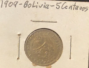 BOLIVIEN, 1909, 5 Centavos Münze, zirkuliert - Bild 1 von 2