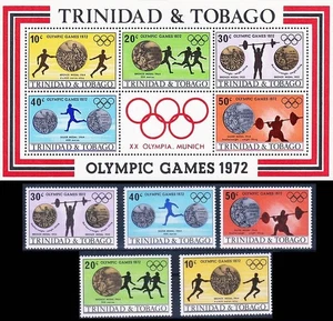 👉 TRINIDAD 1972 MUNICH OLYMPICS + S/S MNH SPORTS - Picture 1 of 1