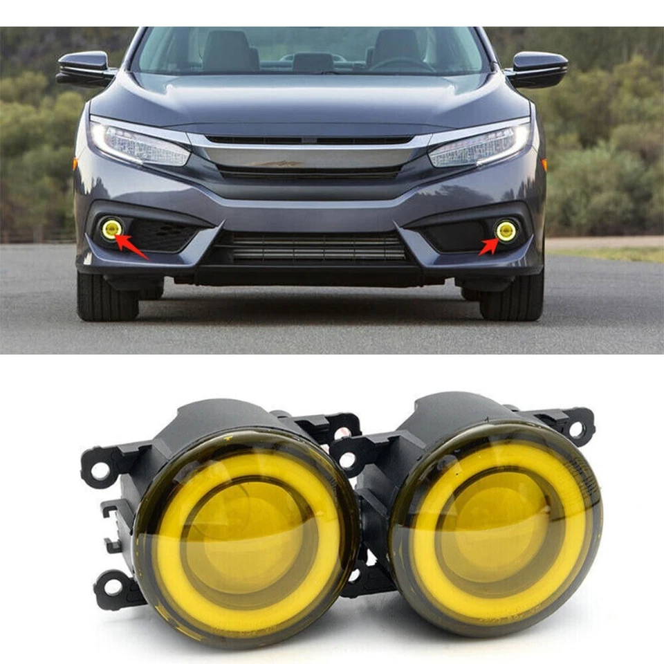 Lámpara antiniebla LED amarilla selectiva estilo Jdm 3000k Drl para Honda Civic Accord Crv Fit Foto 1 de 4