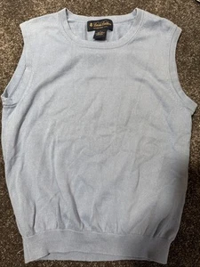 Brooks Brothers Boys Sleeveless Sweater Vest 100% sea Island Cotton Blue SzS Boy - Picture 1 of 6