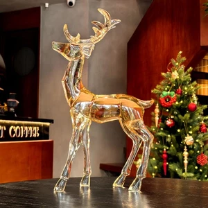 Acrílico Reno Ciervo Estatuilla Vidrio Colección Adorno Estatua Animal Colección... - Imagen 1 de 9
