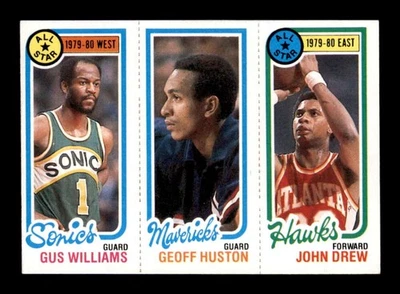 1980 年 Topps #3 Gus Williams/Geoff Huston/John Drew 12/67/5 近乎完好/近乎完好+ X3586699 — 第 1/3 张图片