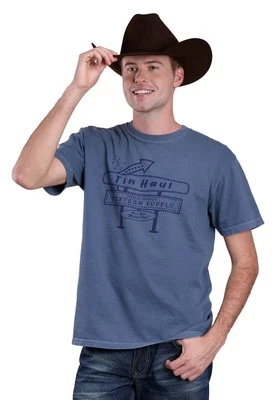 Camiseta Tin Haul Unisex Nombre en Luces Signo Vintage Azul 100% Algodón S/S Foto 1 de 2