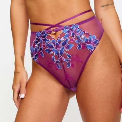 Bragas Ann Summers Talla 16 HW Flor Nocturna Nuevas con Etiquetas EU 42 Púrpura Brief Foto 1 de 4