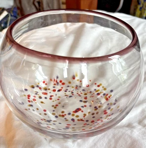 Mundgeblasene Konfetti Fischschale Stil mundgeblasene Glasschale - Bild 1 von 5