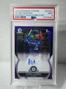 Felnin Celesten 2023 Bowman Chrome 1st Auto /250 Purple Refractor CPAFC PSA 9 🔥 - Picture 1 of 2