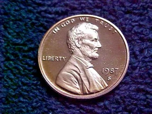 1987 S LINCOLN MEMORIAL PENNY PROOF - Picture 1 of 2