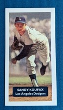 Sandy Koufax Los Angeles Dodgers. Rare UK baseball card. Caplin & Rosetti Score