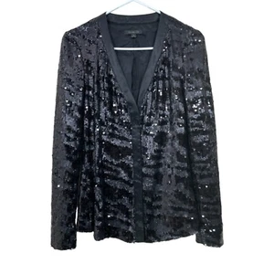Rachel Zoe Size S Sequin Party Bailey Cardigan Jacket Black Long Sleeve V-Neck - Picture 1 of 6