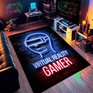 Virtual Reality Gamer Bedroom Floor Mat Carpet Decor Game Room Living Room - Picture 1 of 10