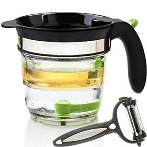 Fat Seperator with bottom release 4 Cup Gravy & Fat Separator with Strainer
