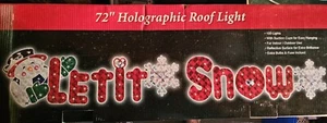 6' Holographic Let It Snow Sign Banner Pre-Lit 100 Lights Door Window Display - Picture 1 of 8