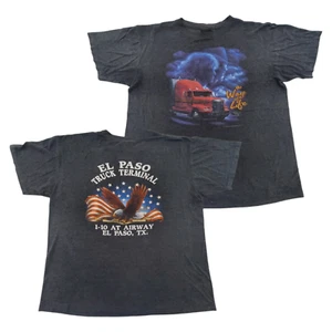 Vintage 3D Emblem T-Shirt Größe Large einzelner Stich nur Truckers - Bild 1 von 24