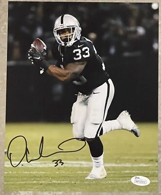 Foto 8x10 firmada por Deandre Washington Oakland Raiders con certificado de autenticidad JSA  Foto 1 de 2