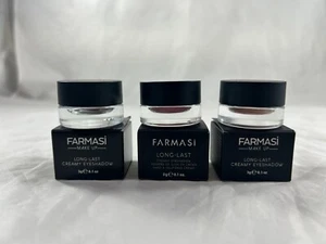 3 Farmasi Creamy Eyeshadows Pink Glow, Pink Wish, Red Glaze Long Lasting .1 oz - Picture 1 of 4