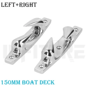 5.9''Marine Stainless Steel Anchoring Mooring Cleats Hollow Fairlead Left+Right - Picture 1 of 14