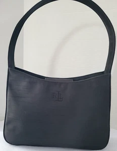 Bolso de hombro Lauren Ralph Lauren negro de lona con monograma - Imagen 1 de 7