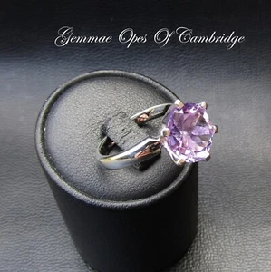 9k 9ct White Gold Ring Amethyst Solitaire Ring Size N 4.23g US 6 3/4 Hallmarked - Picture 1 of 10