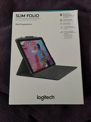 Logitech Slim Folio Case with Bluetooth Keyboard for iPad 7th 8th Gen 10.2 Inch - Image 1 of 4