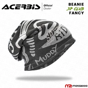 CAPPELLO BERRETTO INVERNALE NERO E GRIGIO ACERBIS 100% COTONE MOTO MONTAGNA - Imagen 1 de 7
