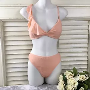 Kenneth Cole Reaction Women’s Size L Two Piece Bikini Set NWT Peach $106 - Picture 1 of 8