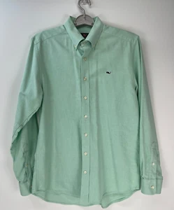 Vineyard Vines Shirt Men Medium Green Mint Long Sleeve Slim Fit Tucker Whale - Picture 1 of 10