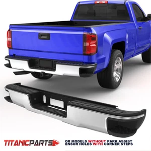 Rear Bumper For 2014-2018 GMC Sierra Chevrolet Silverado 1500 with Corner Steps - Picture 1 of 5