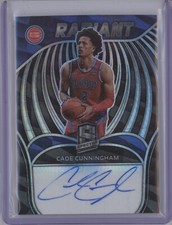 CADE CUNNINGHAM 2021-22 PANINI SPECTRA RADIANT ROOKIE AUTO AUTOGRAPH PISTONS RC