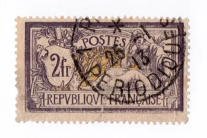 1900 - Francia - Allegoria "Merson" 2 f. violetto e giallo usato - Picture 1 of 1