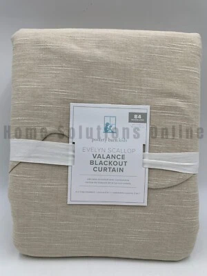 Cenefa de vieira de lino Pottery Barn Kids Evelyn cortina apagada lino 84" #A1335 Foto 1 de 4