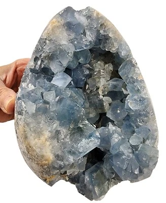 Giant Blue Celestite Crystal Egg Madagascar 5lbs 6.4oz. - Image 1 of 4