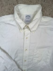 Brooks Brothers White Button Up Shirt Men’s Long Sleeve 15.5 34 Slim Fit USA **