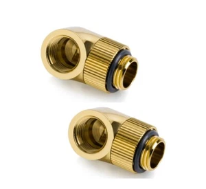 2x Bitspower Touchaqua G1/4" Rotativo 90 Grados IG1/4" Extensor - Latón Verdadero - Imagen 1 de 2